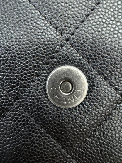CHANEL 25Bag Small 黑銀小號 荔枝牛皮 Caviar Calfskin
