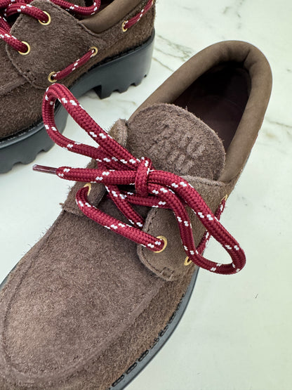 MIU MIU 絨面厚底 Loafers