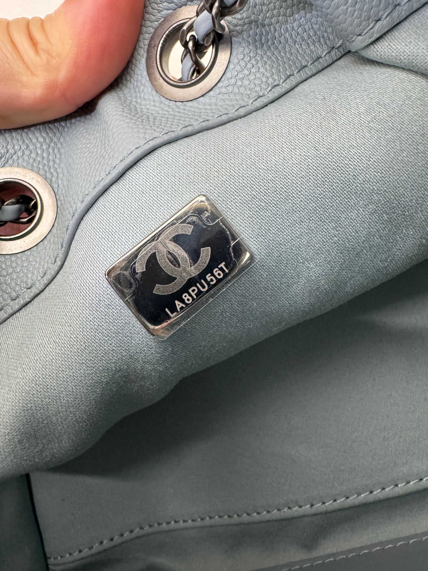 CHANEL Mini 25 Bag 霧霾藍銀扣
