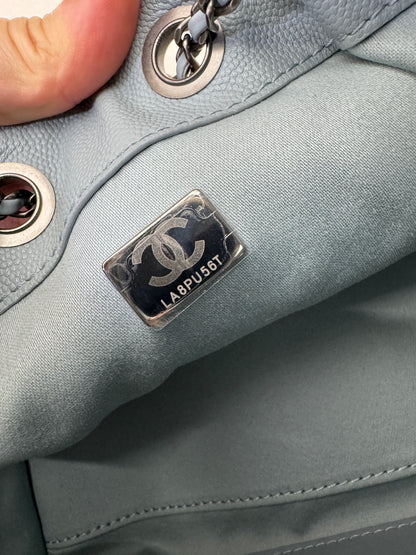 CHANEL Mini 25 Bag 霧霾藍銀扣