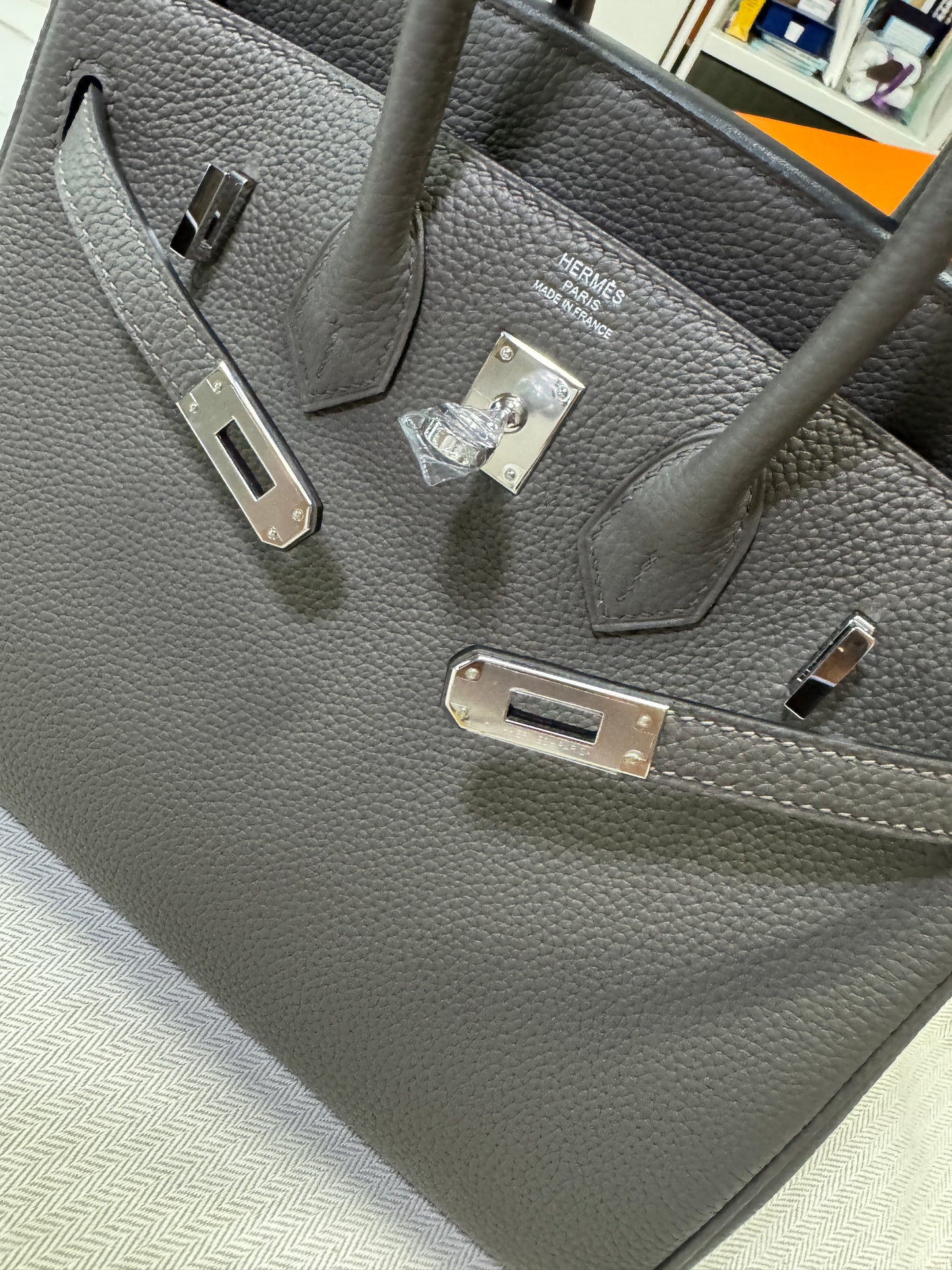 HERMES Birkin 25 錫器灰 銀扣 Togo 8F Etain PHW