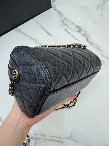 CHANEL 25P保齡球 黑色牛皮￼