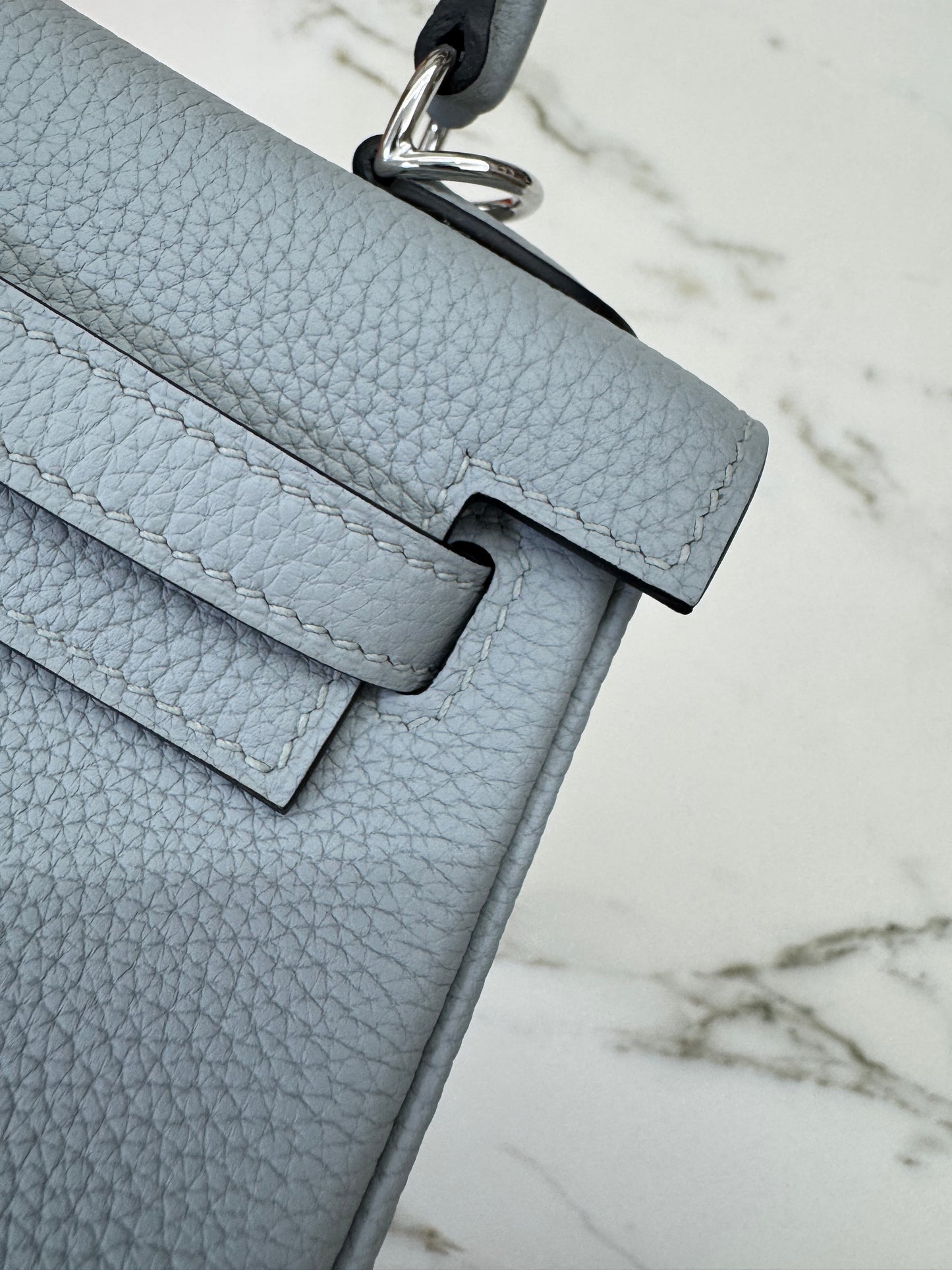 HERMES Kelly 25 Togo內縫 木偶灰銀扣 Gris Pantin PHW