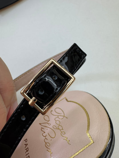 RV Slingback 漆皮黑色