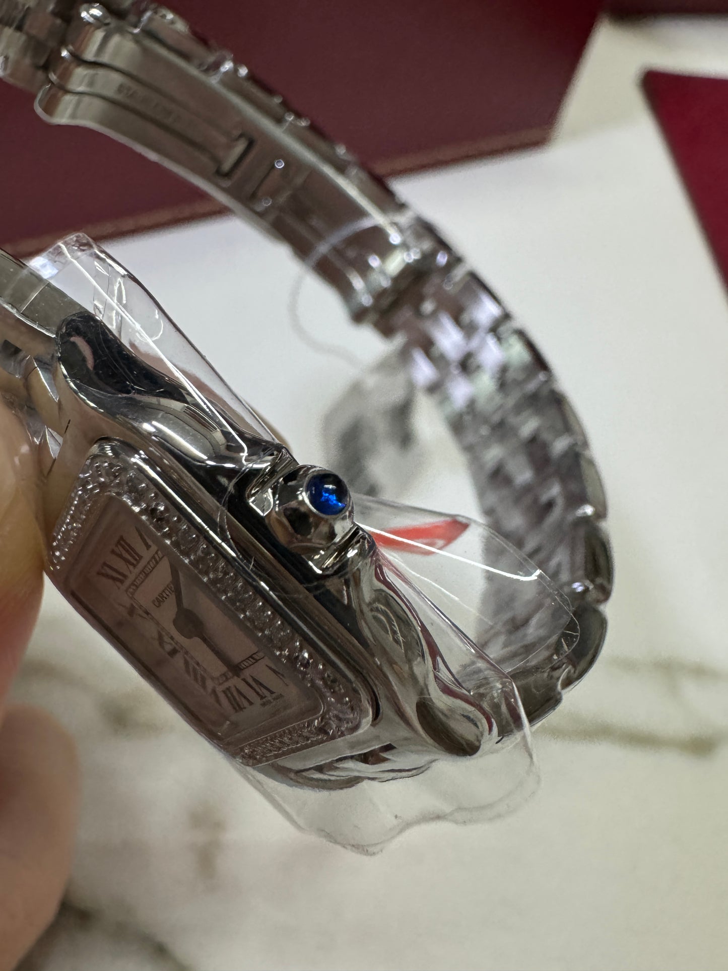 CARTIER 獵豹中號 天然真鑽 銀色