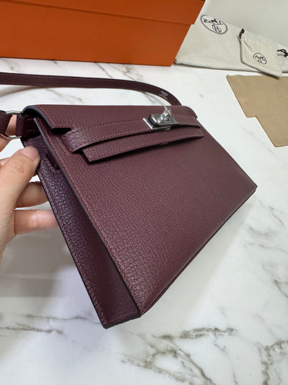 HERMES Kelly Elan 山羊皮 愛馬仕紅 Rough H PHW