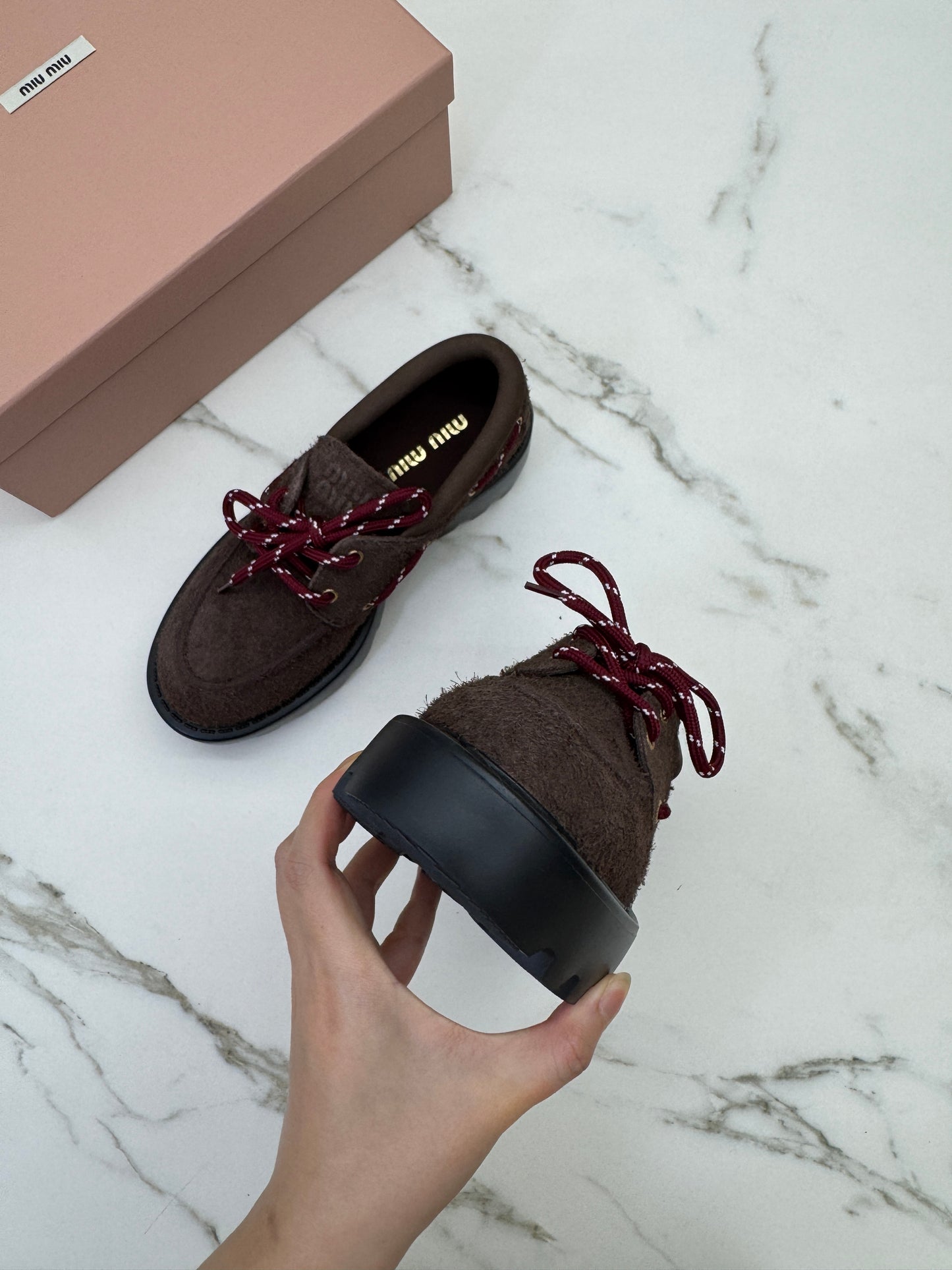 MIU MIU 絨面厚底 Loafers