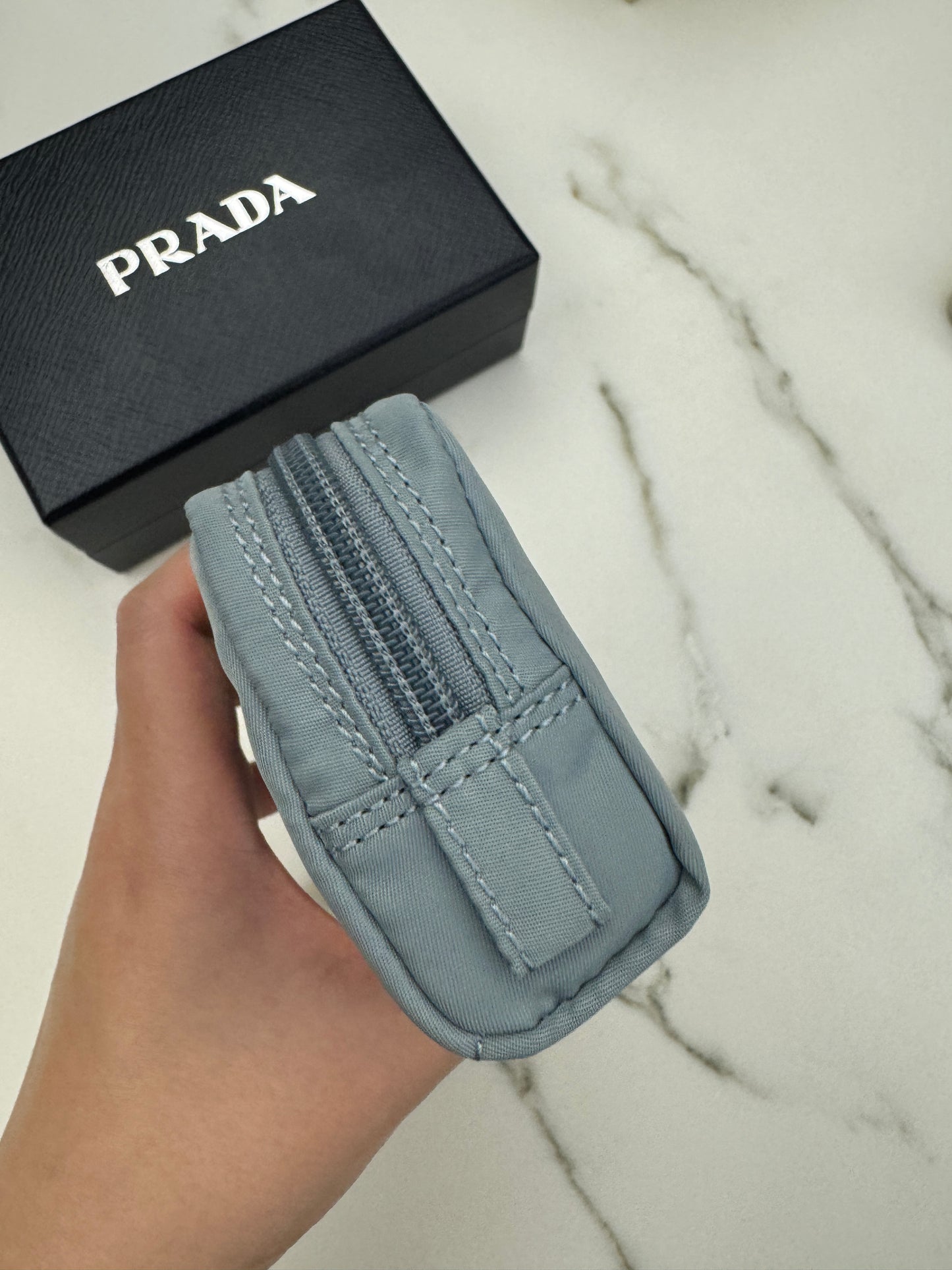 PRADA Re-nylon Necessaire 粉藍色 代工廠原單渠道貨