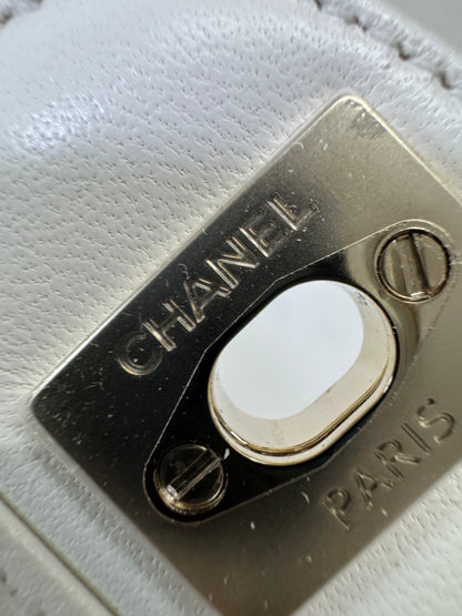 CHANEL 23A水鑽手柄 Mini CF Handle 白色
