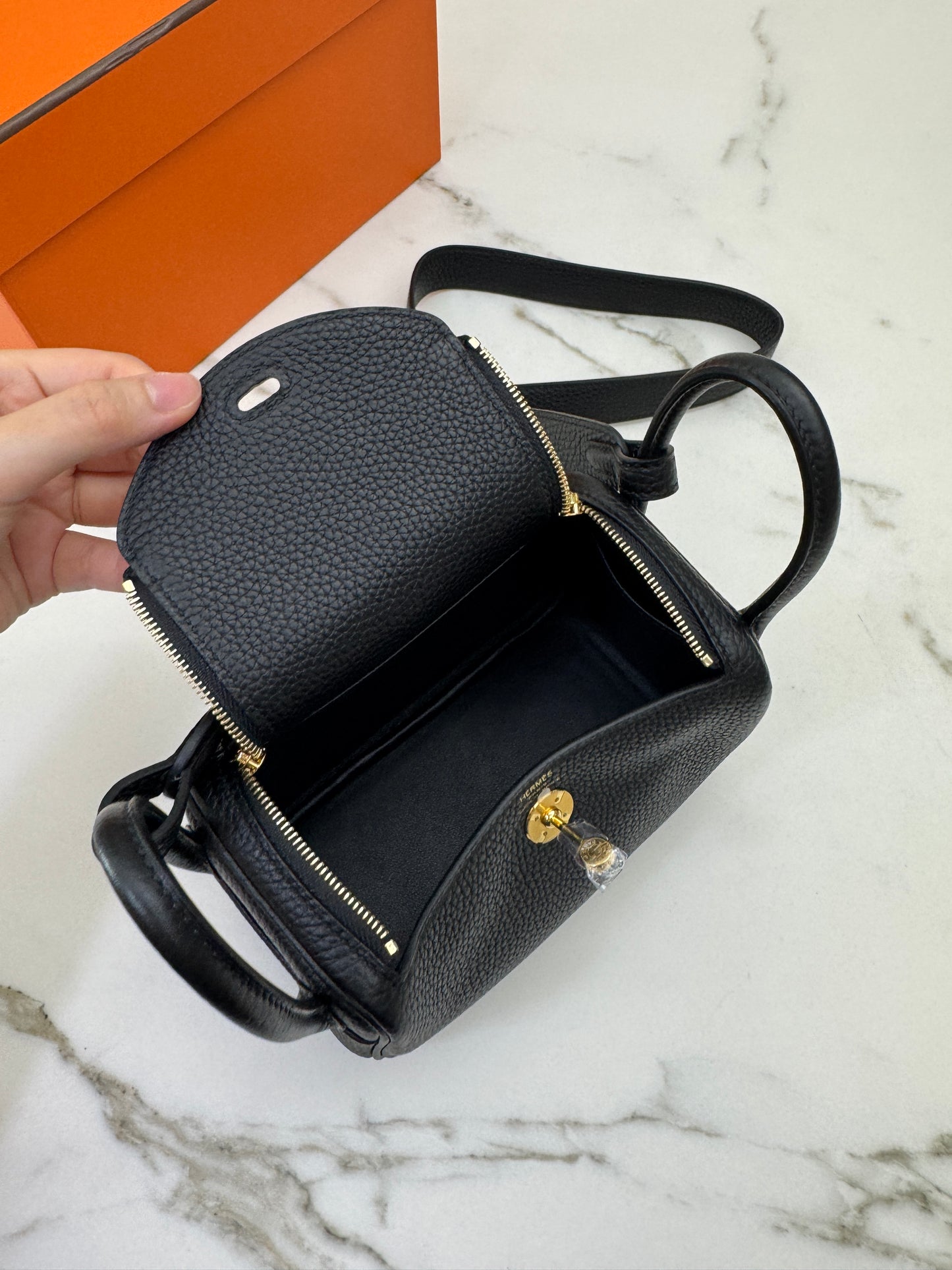 HERMES Mini Lindy I 黑色 Noir GHW