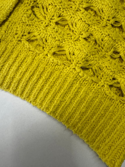 CHANEL 25C 鏤空開衫 黃色