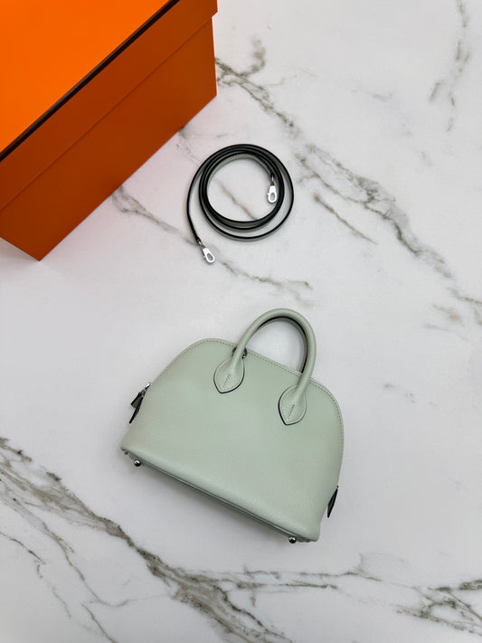 HERMES Mini Bolide 氣泡綠 山羊皮 銀扣 Mysore Vert Fizz PHW
