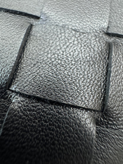BV Intrecciato Mini Bag with Flap Black