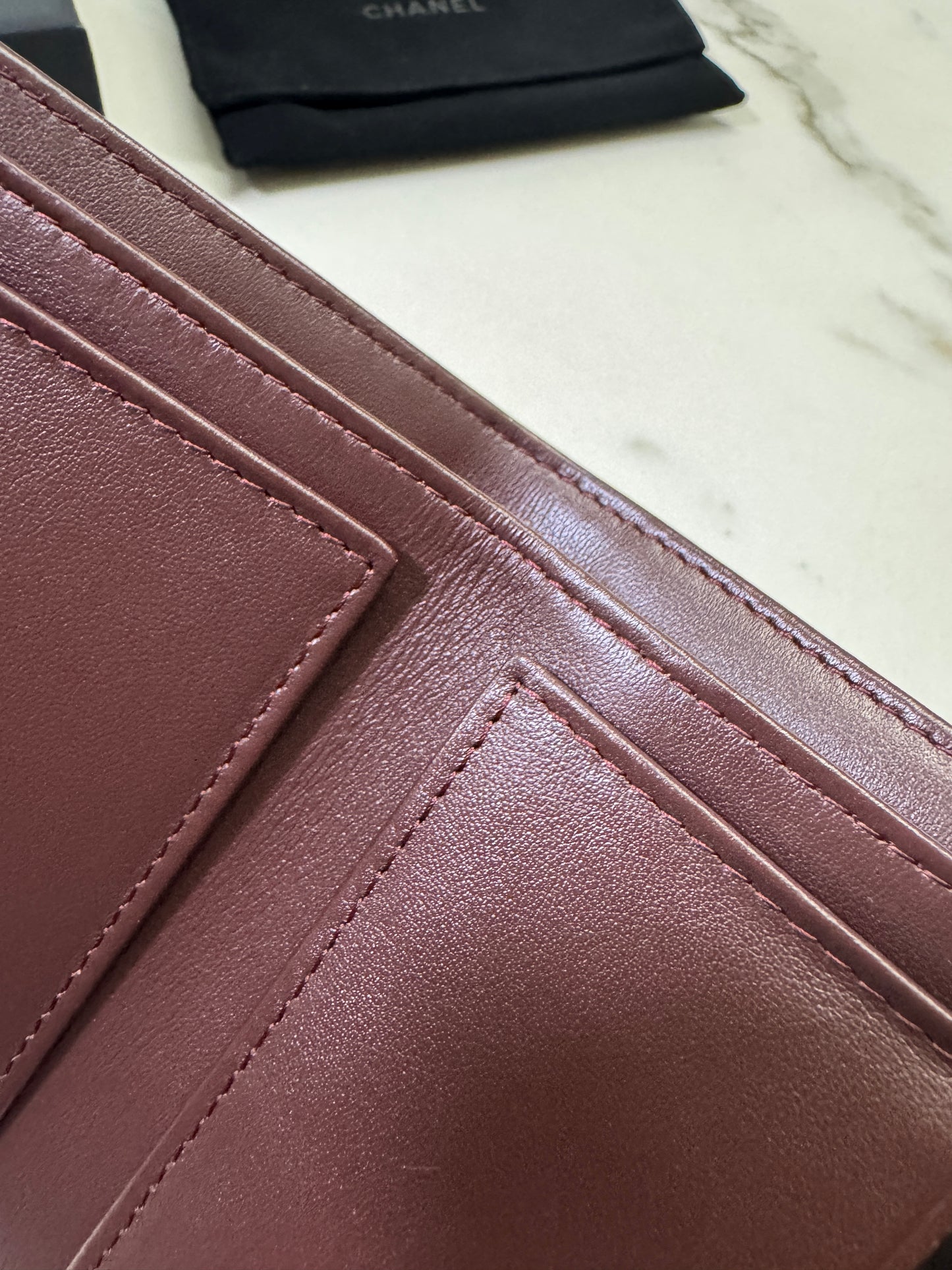 CHANEL CF三摺錢包 黑金牛