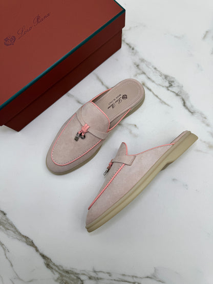 LORO PIANA Babouche Charms Walk Loafer Suede 粉沙色滚邊款