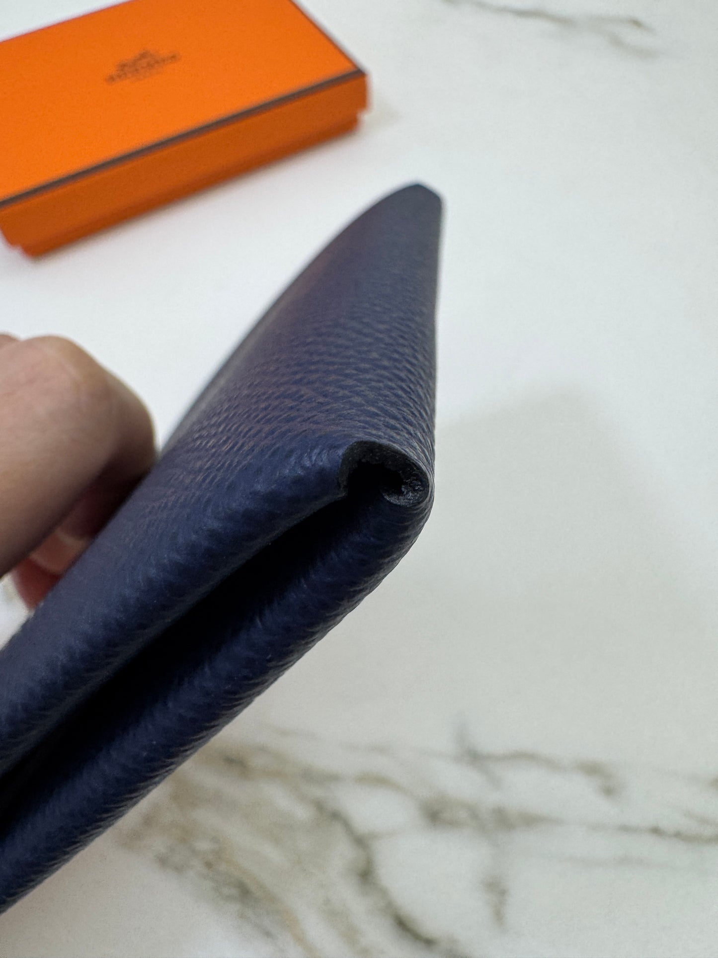 HERMES Calvi Duo 海軍藍 7U Navy Epsom