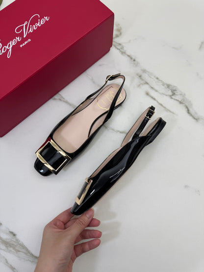 RV Slingback 漆皮黑色