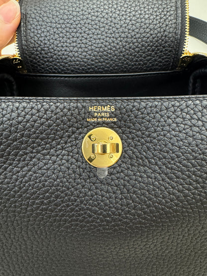 HERMES Mini Lindy II 黑金 Nior TC GHW