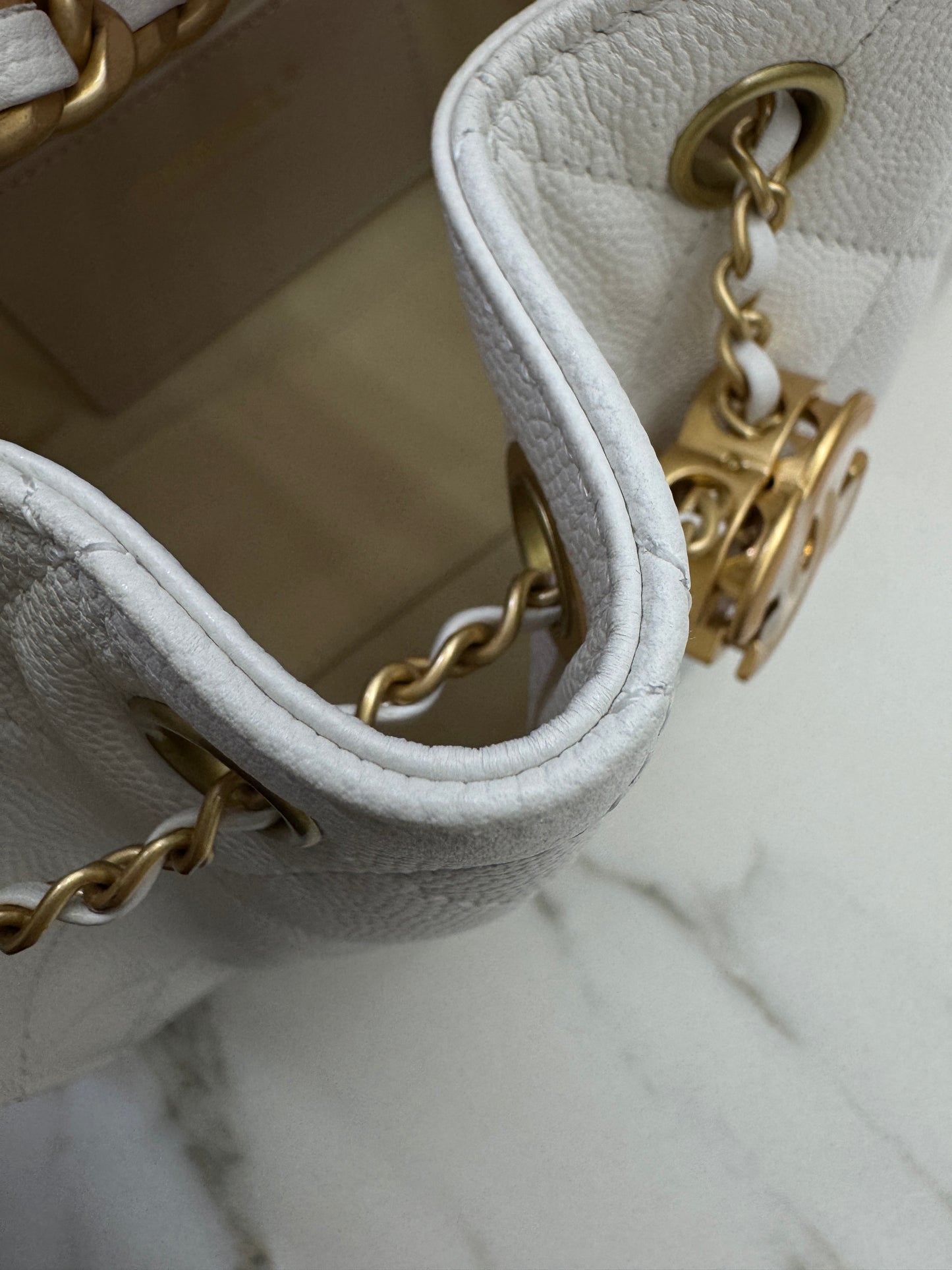 CHANEL Mini 25 Bag 白色荔枝皮