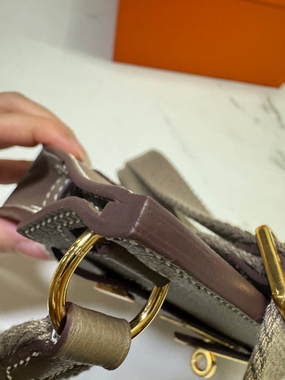 HERMES Jypsiere Mini 大象灰 金扣 evercolor 18 etoupe GHW