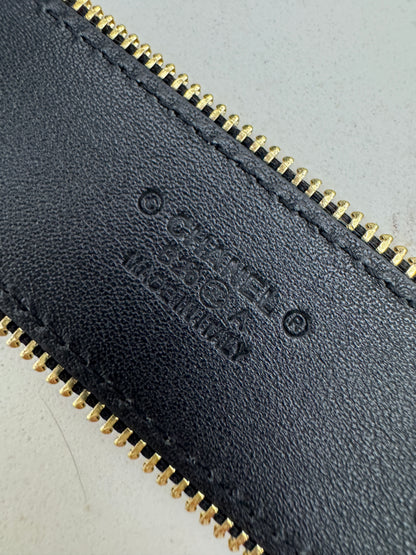CHANEL 拉鏈皮帶 黑金