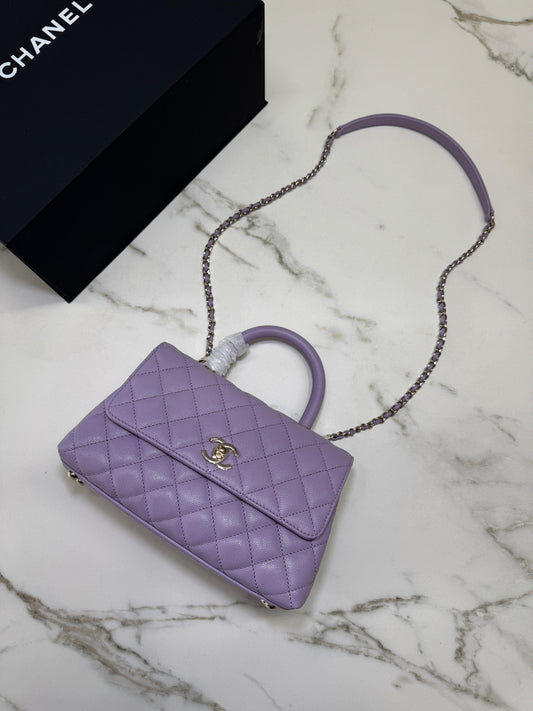 CHANEL Coco Handle 24P紫色 Small