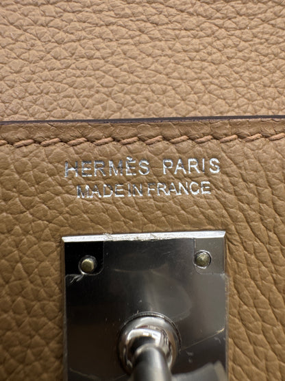 HERMES Kelly Danse 奶茶色銀扣 Chai Evercolor PHW