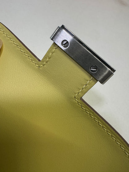 HERMES Constance Slim 米爾頓黃 銀扣 Epsom i8 Jaune Milton PHW