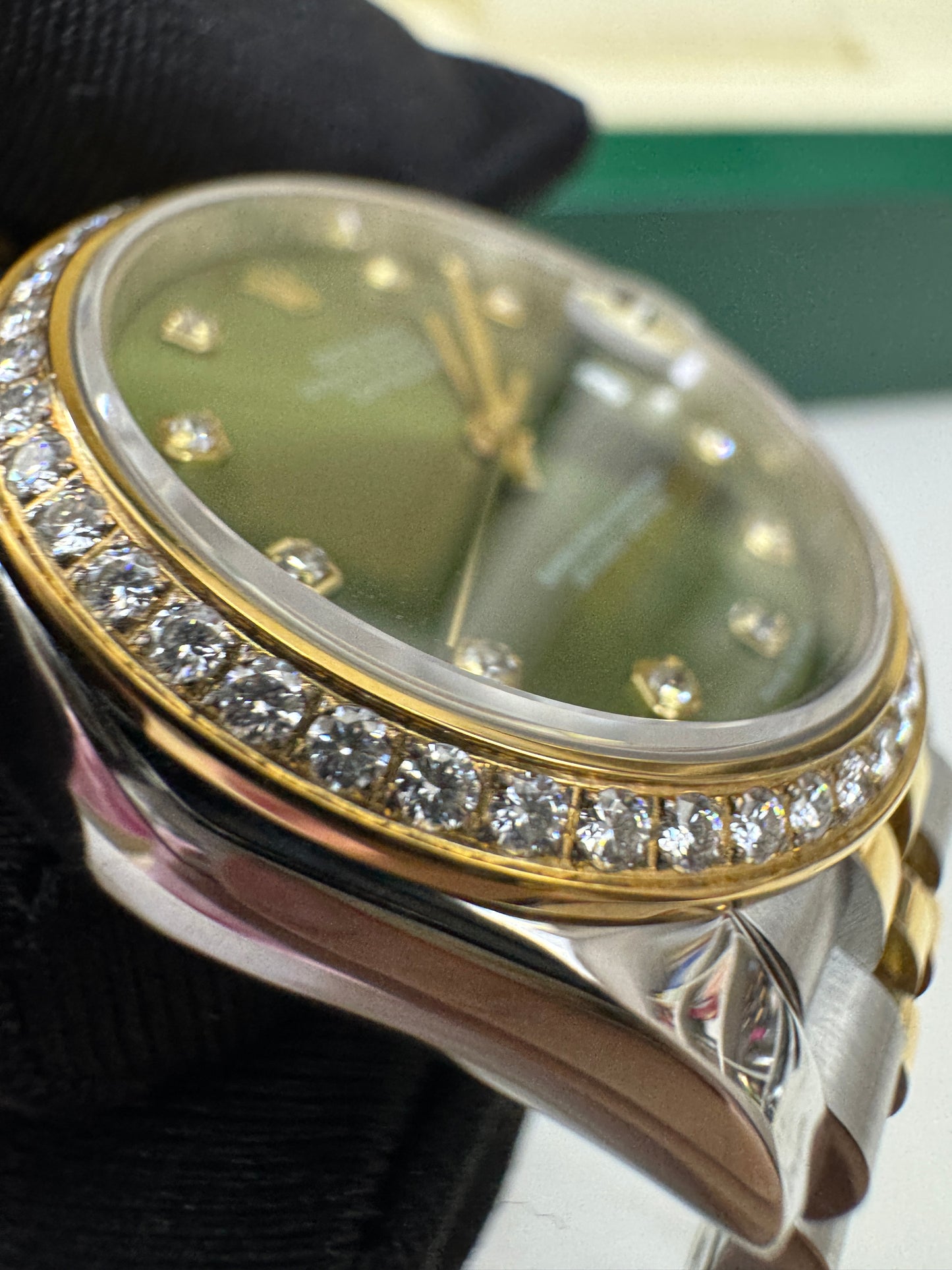 ROLEX Date Just 31mm 橄欖綠鑽圈鑽盤 真鑽版