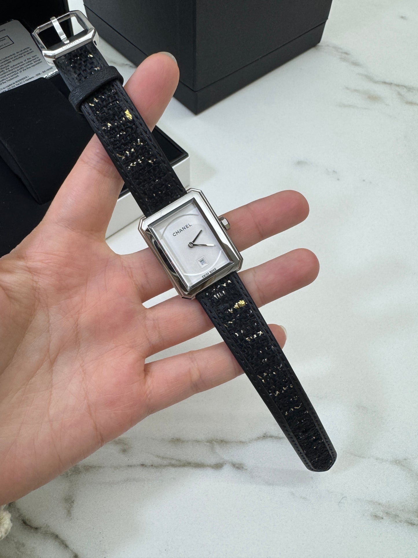 CHANEL Boyfriend Watch Tweed錶帶