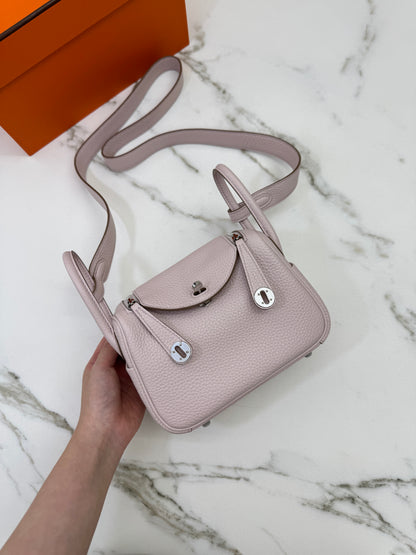 HERMES Mini Lindy 夢幻紫銀扣