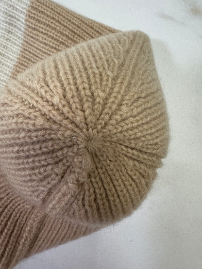 LV 狐狸毛球冷帽 奶茶色