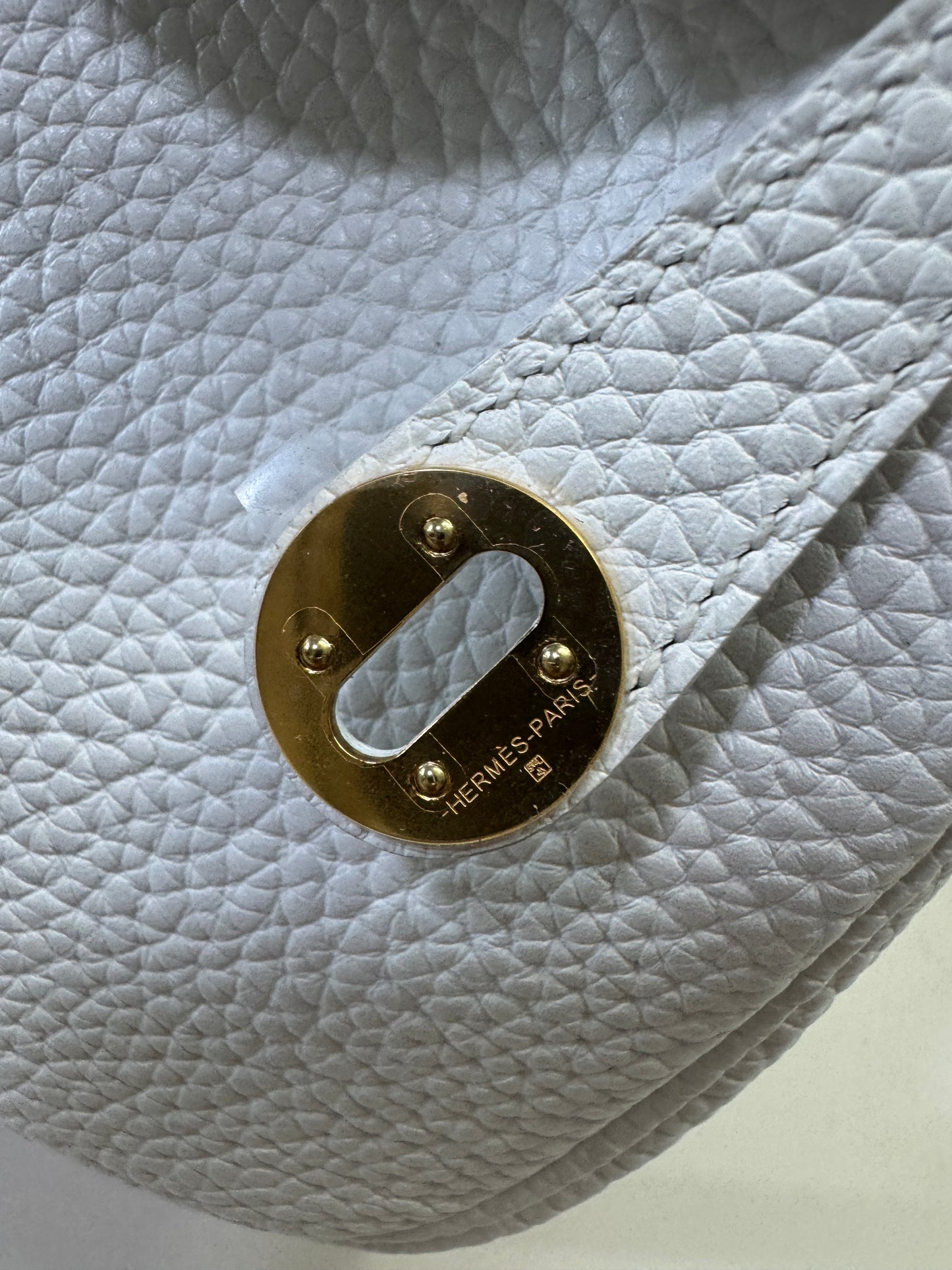 HERMES Mini Lindy II 純白色TC 金扣 GHW