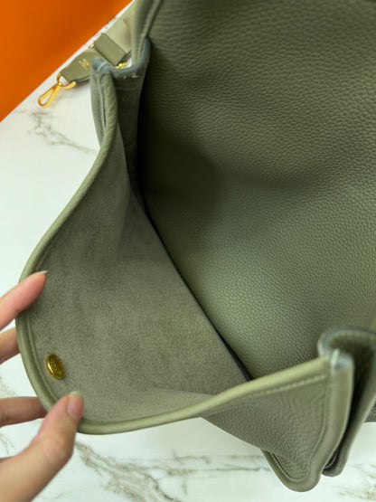 HERMES Evelyne 33 鼠尾草綠金扣 Q1 Sauge GHW