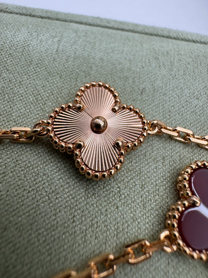 VCA Vintage Alhambra Bracelet 紅玉髓玫瑰金鐳射