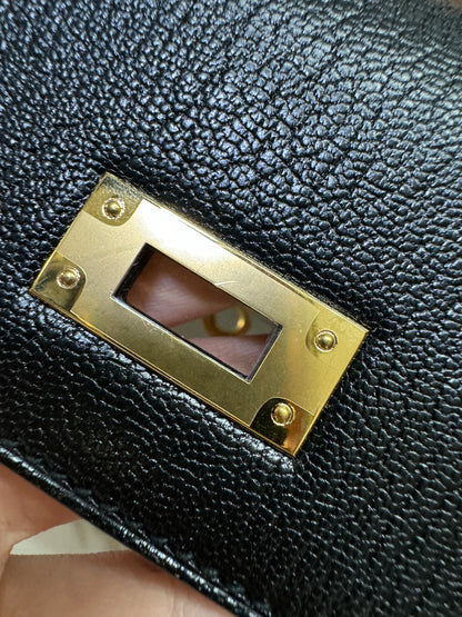 HERMES Kelly Elan 黑金 山羊皮 Mysore