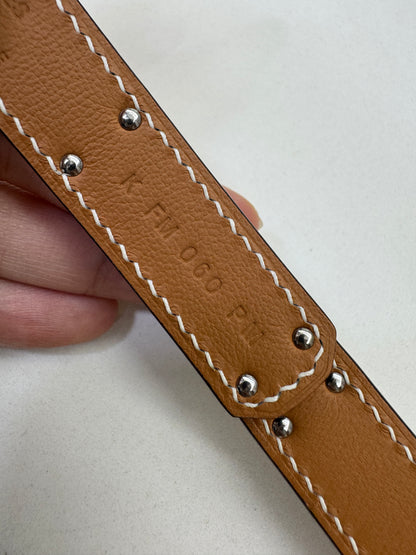 HERMES Kelly Belt 大象灰銀扣（手縫蠟線）