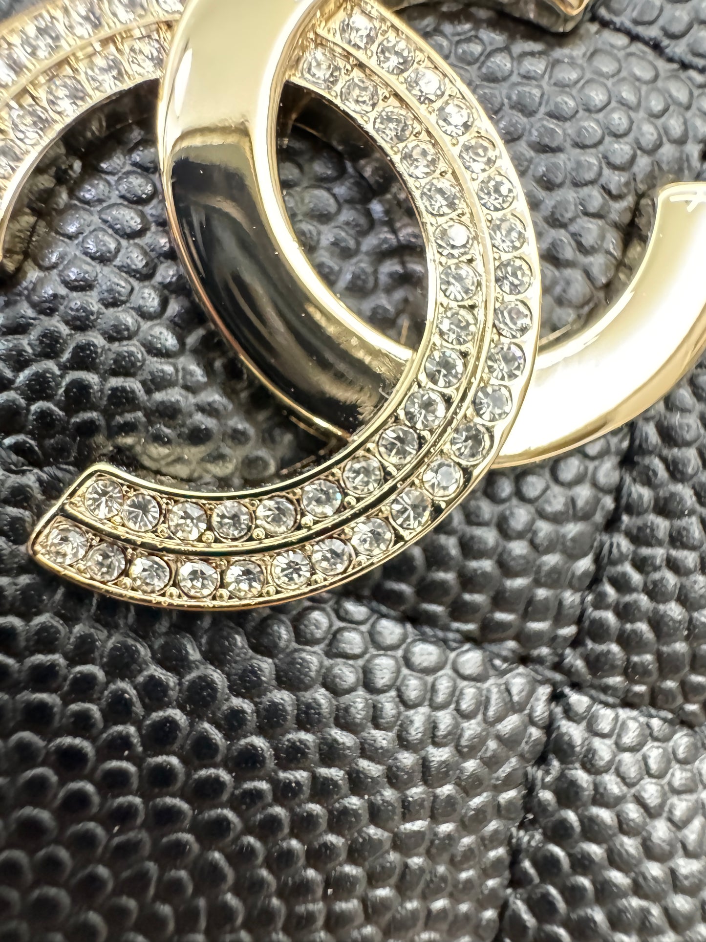 CHANEL 24B半鑽扣 加大零錢包 可放對摺紙幣