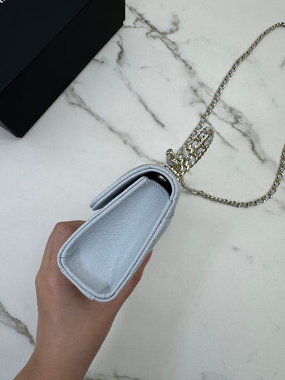 CHANEL 25S Kelly 手機包 Baby Blue