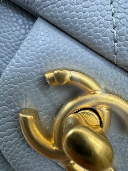 CHANEL 愛心金球 灰色 Mini Flap Bag 20cm