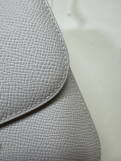 HERMES Mini Constance 奶灰色銀扣 Epsom M4 Gris Pale PHW