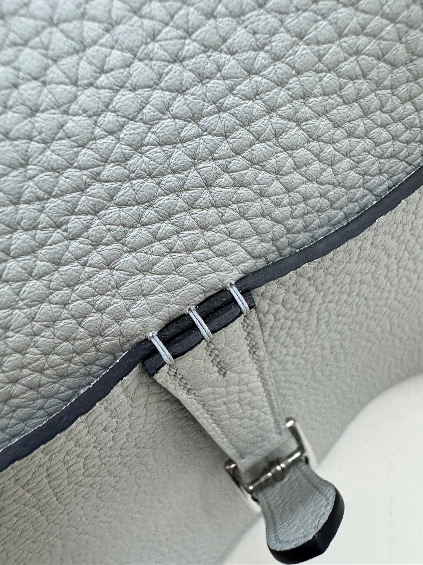 HERMES Halzan 25 聖杯藍銀扣 Bleu Pale