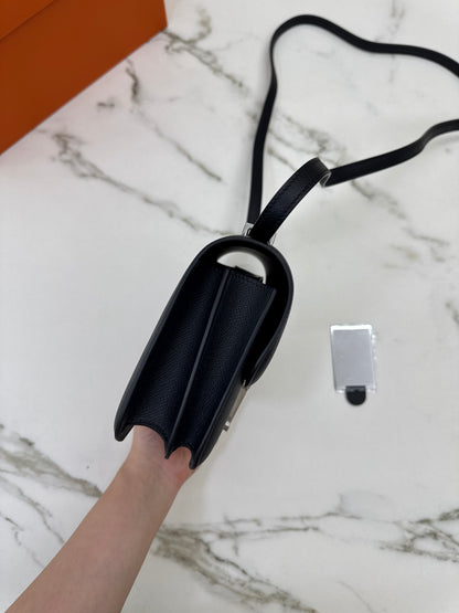 HERMES Mini Constance 黑銀 Noir Epsom PHW