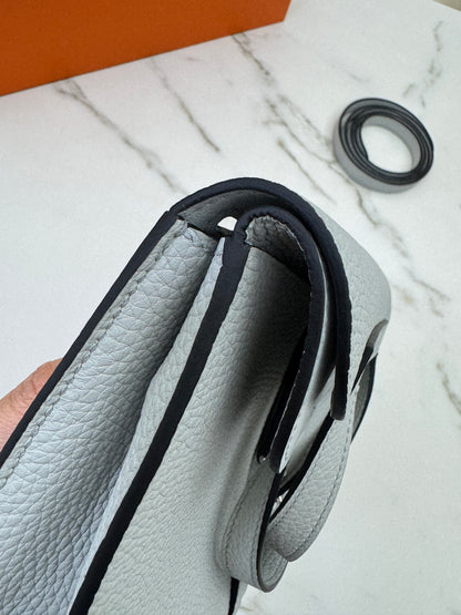 HERMES Halzan 25 聖杯藍銀扣 Bleu Pale