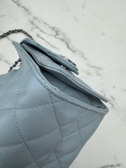 CHANEL Mini 25 Bag 霧霾藍銀扣