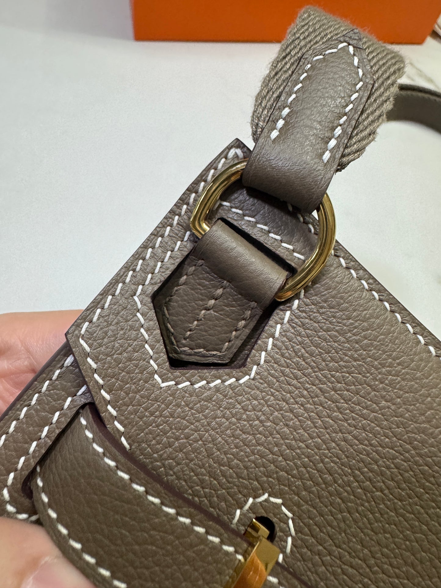 HERMES Jypsiere Mini 大象灰 金扣 evercolor 18 etoupe GHW