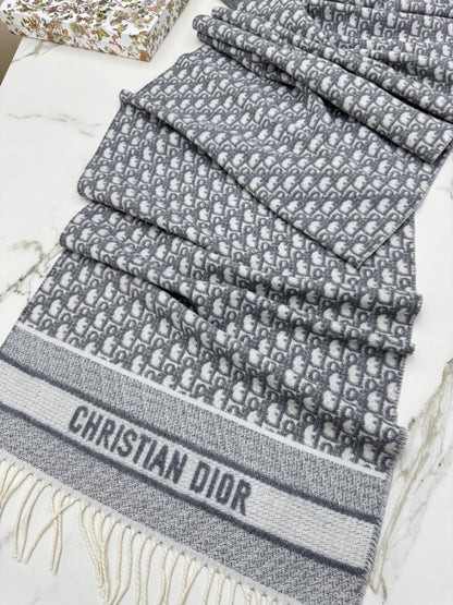 DIOR Oblique Scarf Grey 200x48cm