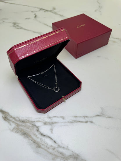 CARTIER Love 雙層小圓餅項鏈 白金色