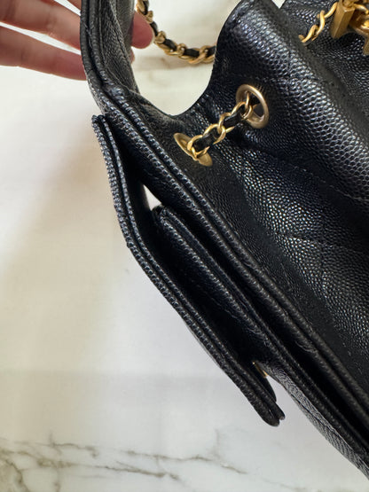 Chanel 25Bag Hobo 小號 荔枝皮 黑色