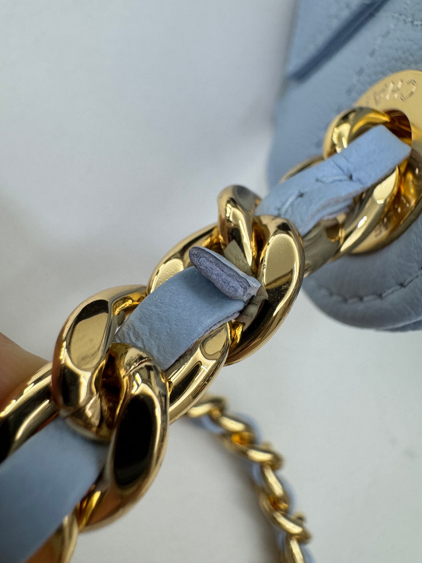 CHANEL Mini 25Bag 26A Baby Blue 亮金扣